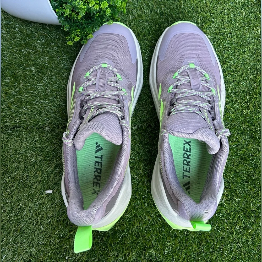 ADIDAS Terrex Free Hiker (Women) Fig/ Green Spark/ Charcoal 9.5 gently used